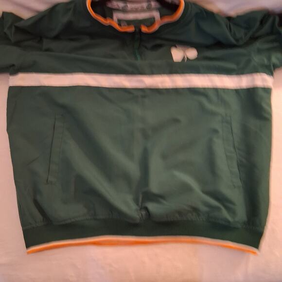 Donegal Bay Athletic Rugby Pullover 1/4 Zip Windbreaker Jacket Green & White-S - Picture 11 of 15